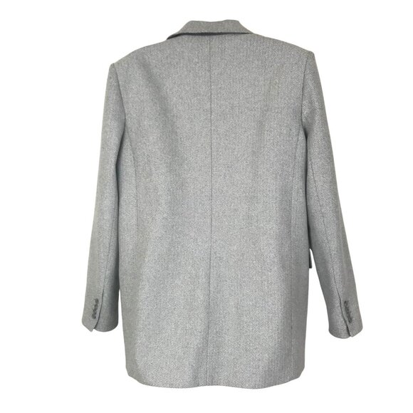Aritzia Wilfred Grey Herringbone Print Wool Cashmere Blend Size S - Picture 6 of 8